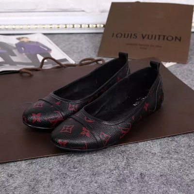 LV Shallow mouth flat shoes Women--016